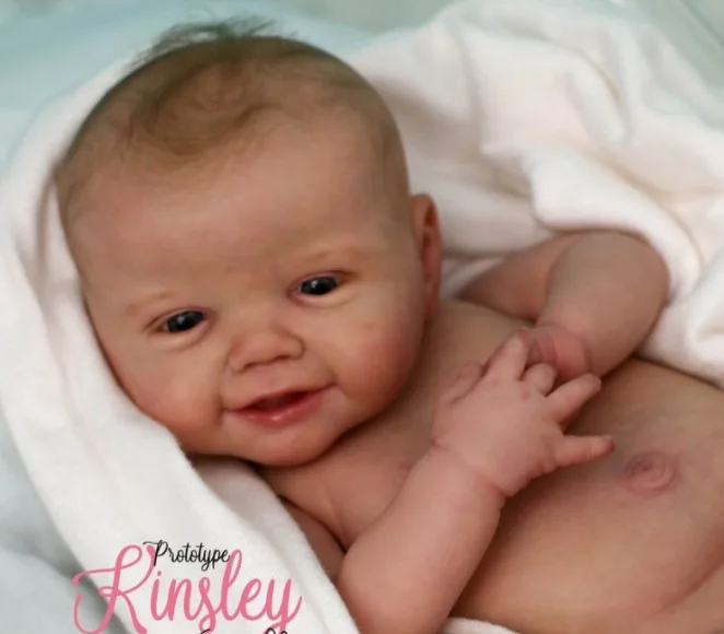 Kinsley ชุดตุ๊กตาเกิดใหม่20นิ้วที่ถูกต้องตามหลักอะตอมชิ้นส่วนตุ๊กตา DIY ไวนิลนุ่มยังไม่ได้ทาสี