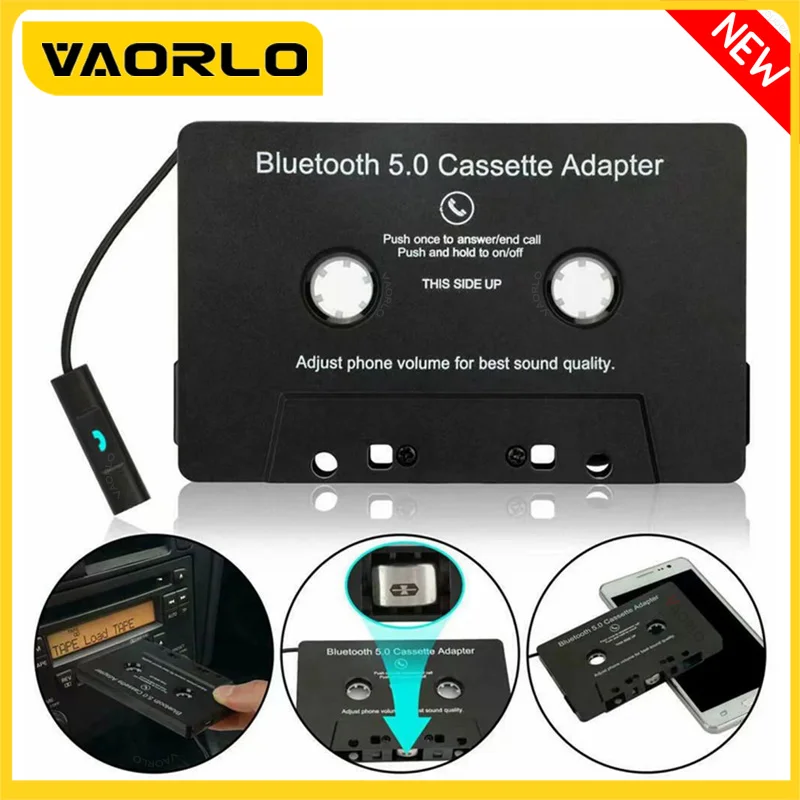 VAORLO Universal Bluetooth Converter Car Tape Converter Car MP3/SBC/stereo Bluetooth Audio Cassette Player AUX Wirless Adapter