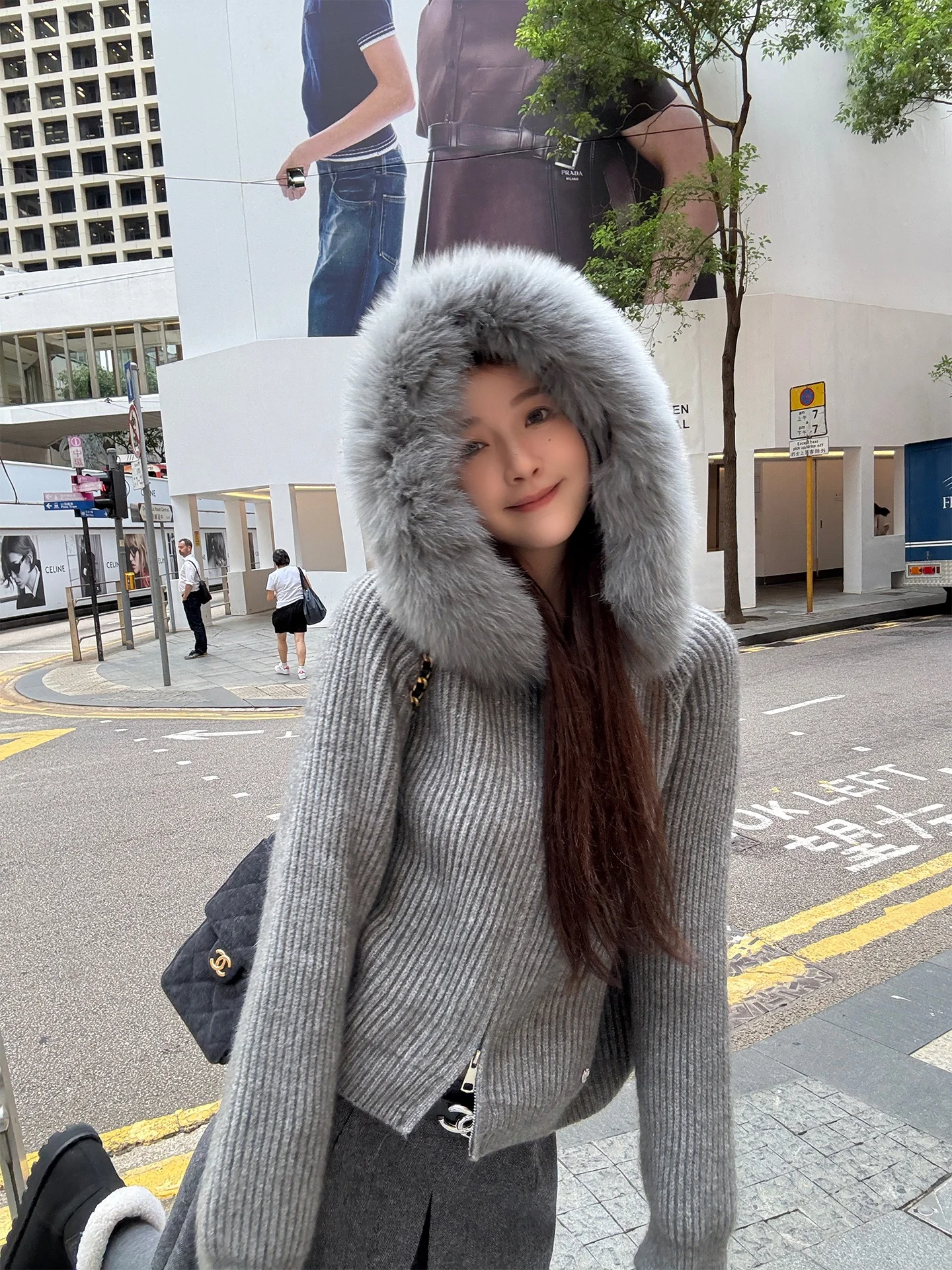 

Женский вязаный кардиган Yaya с капюшоном на молнии, 30% шерсть, теплый, осенне-зимний, модный, с длинными рукавами, Aosphere Sense