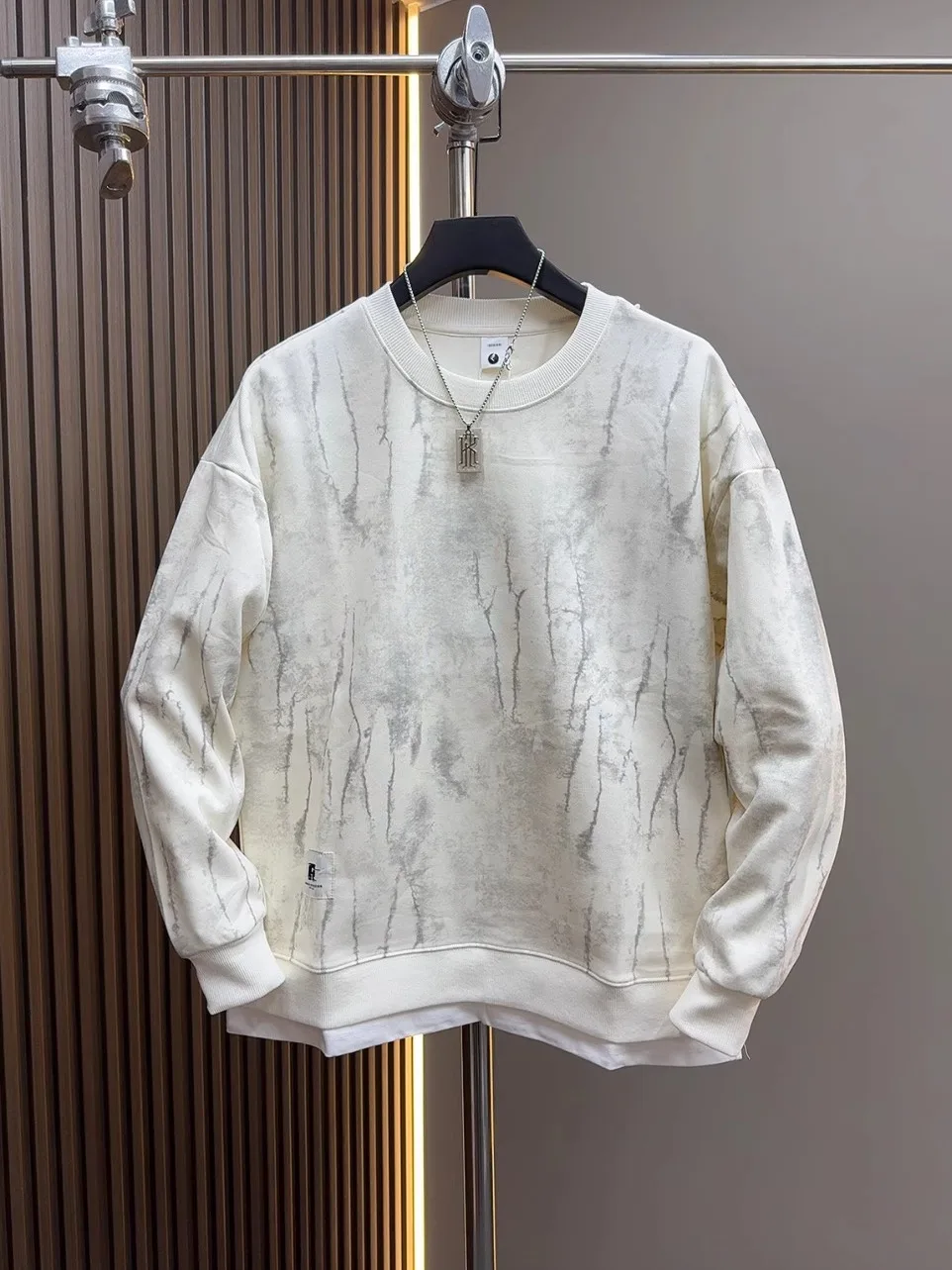 

Мужская толстовка свободного кроя с длинным рукавом и круглым вырезом, с эффектом тай-дай, осенне-зимняя, модная, повседневная, удобная, дышащая, из хлопка