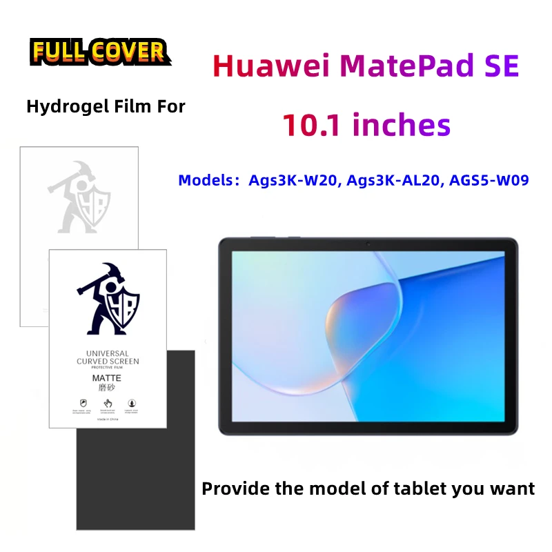 

2pcs Matte Tablets Hydrogel Film For Huawei MatePad SE 10.1 HD Screen Protector For MatePad SE 10.1 inches Anti Spy Protective