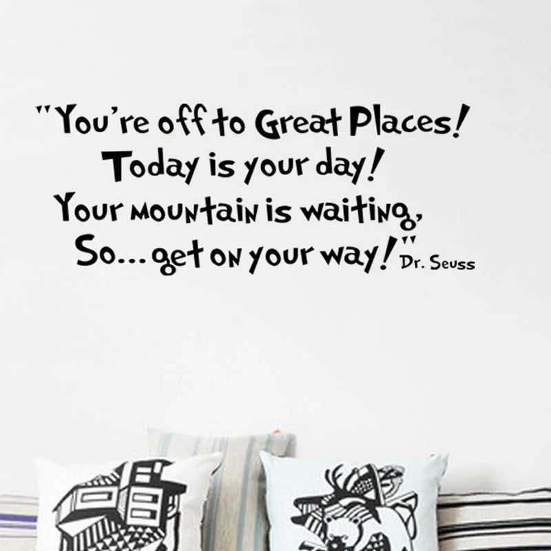 Dr. Seuss-Decorative Self-Adhesive Wall Sticker, European and American, You are Off, English Motto, for Home, Wall Act, Painting