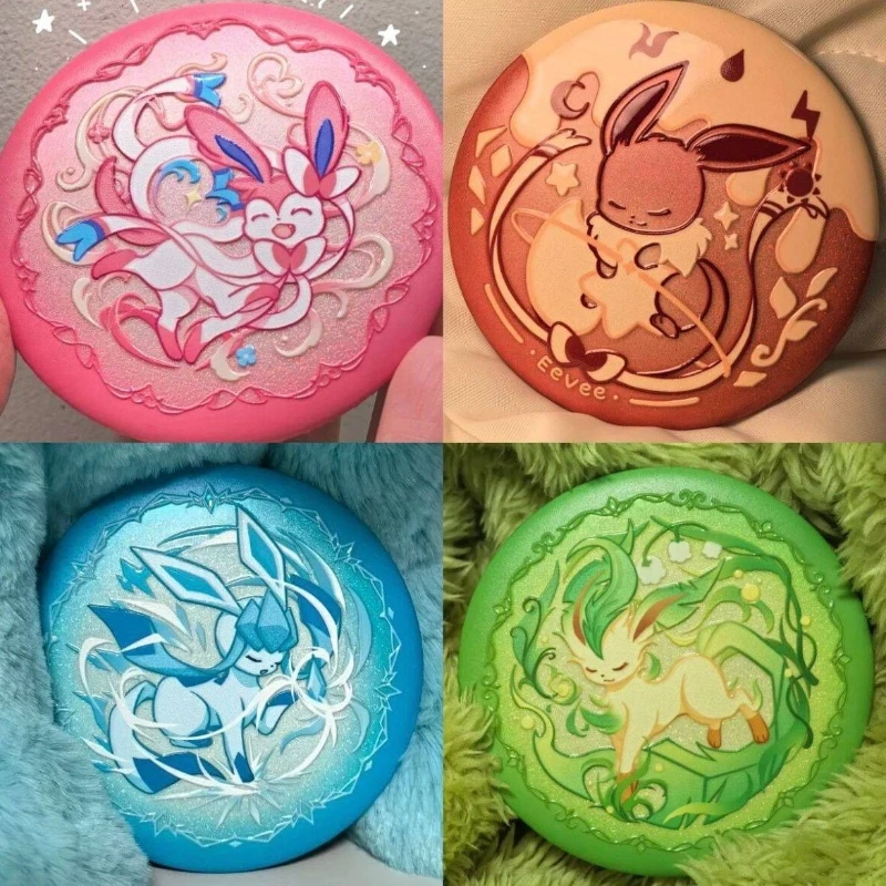 

Kawaii Pikachus Anime Peripheral Eevee Badge Sylveon Glaceon Leafeon Brooch Badge Backpack Decorate Collect Gifts Toys