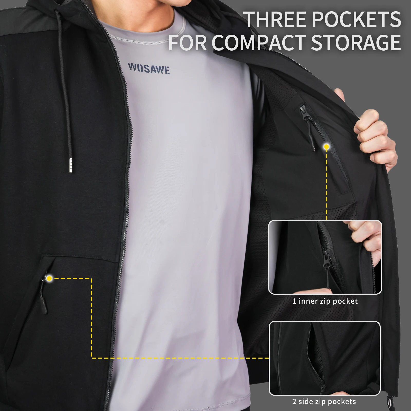 WOSAWE メンズ バイク用 フーディージャケット 冬用 - Motorcycle Gear Hoodie のレビューと価格