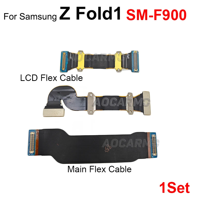 Aocarmo Main Board Connection LCD Flex Spin Axis Flex Cable Replacement Repair Parts For Samsung Galaxy  Z Fold 1 Fold1 SM-F900