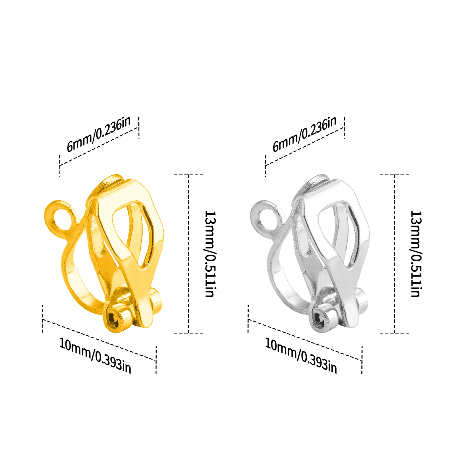 Hollow U Shape Clip On Earring Hooks Converter Metal Non Pierced Ear Clasp Findings for DIY Dangle Earrings Craft Supplies
