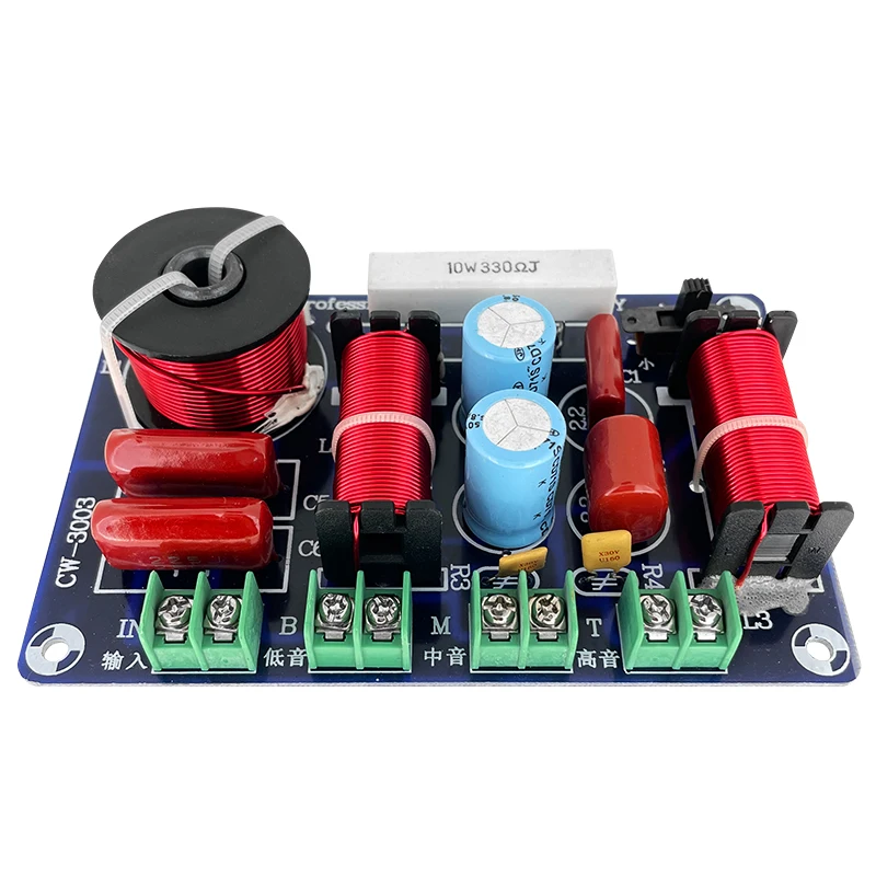 3 Way 250W Treble Midrange Bass Audio Speaker Hifi Frequency Divider High Mid Low Filter Network Passive Crossover BoardCW3003