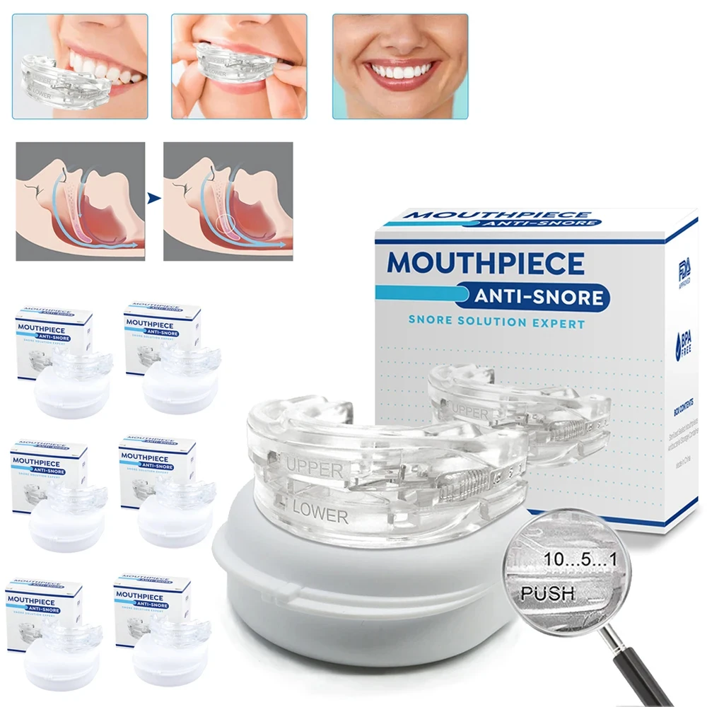 

Anti Snoring Bruxism Mouth Guard Improve Sleeping Quality Anti Snoring And Apnea Snoring Device Mouth Guards with Storage Box