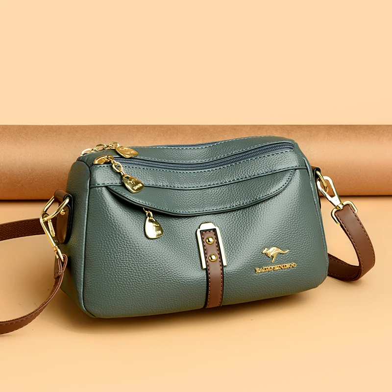 

Универсальная женская сумка через плечо из искусственной кожи, стильная высококачественная дизайнерская сумка-мессенджер на молнии, однотонная сумка-мессенджер, повседневная сумка через плечо для повседневного использования