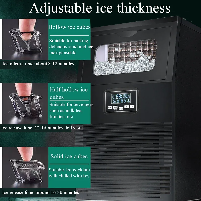 صانعة الثلج PBOBP، آلة مدمجة على سطح الطاولة، 26 رطلاً في اليوم، غير قابلة للصدأ، آلة صنع الثلج #5