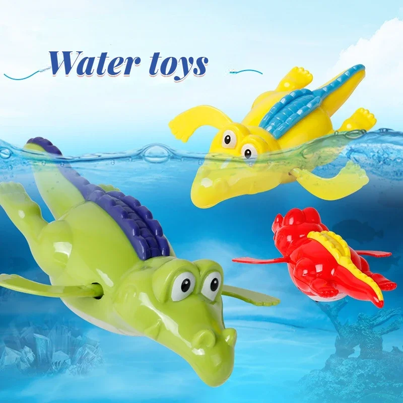 Baby Bath Toy Bathing Cute Swimming Animal Pool Beach Chain Clockwork Water Toy for Kid Water Play Bathroom Toy Random Color 1pc