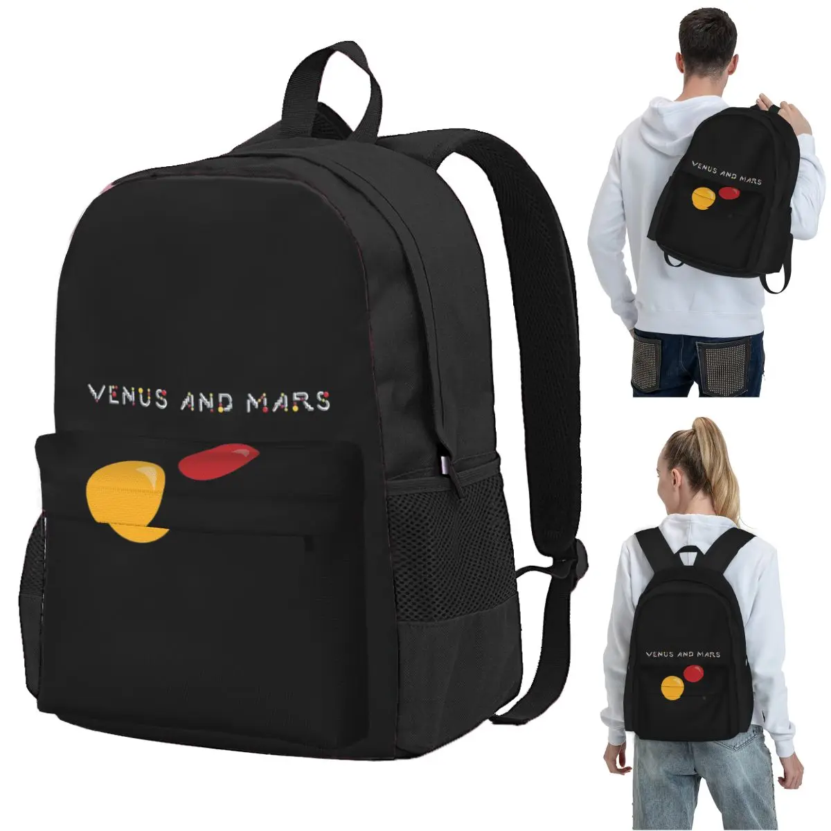 Venus And Mars - Minimalist Album Cover Backpack Student BookBag Kids School Bag Laptop Shoulder Bags for Boys Girls