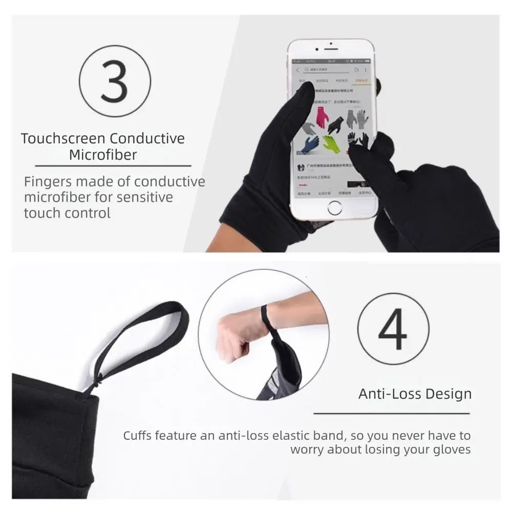 

Sweat Absorption Children's Cycling Gloves Windproof Anti Slip Winter Warm Gloves Coldproof Elasticity Touchscreen Gloves