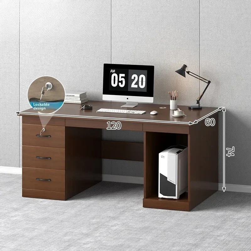 Modern Home Student Bedroom Study Computer Desk Office Drawer Locked Desk