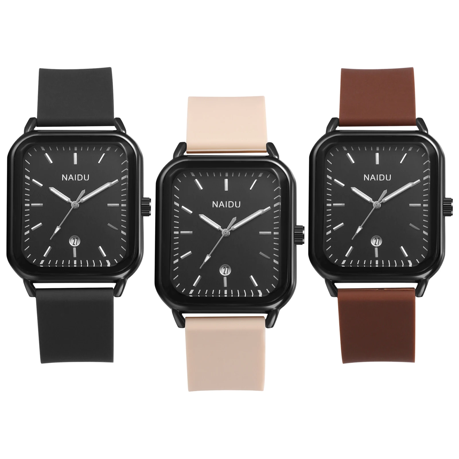 Lancardo Siliconen Sporthorloge Heren-En Damesmode Casual Quartz Rechthoekig Horloge Jubileum Cadeau