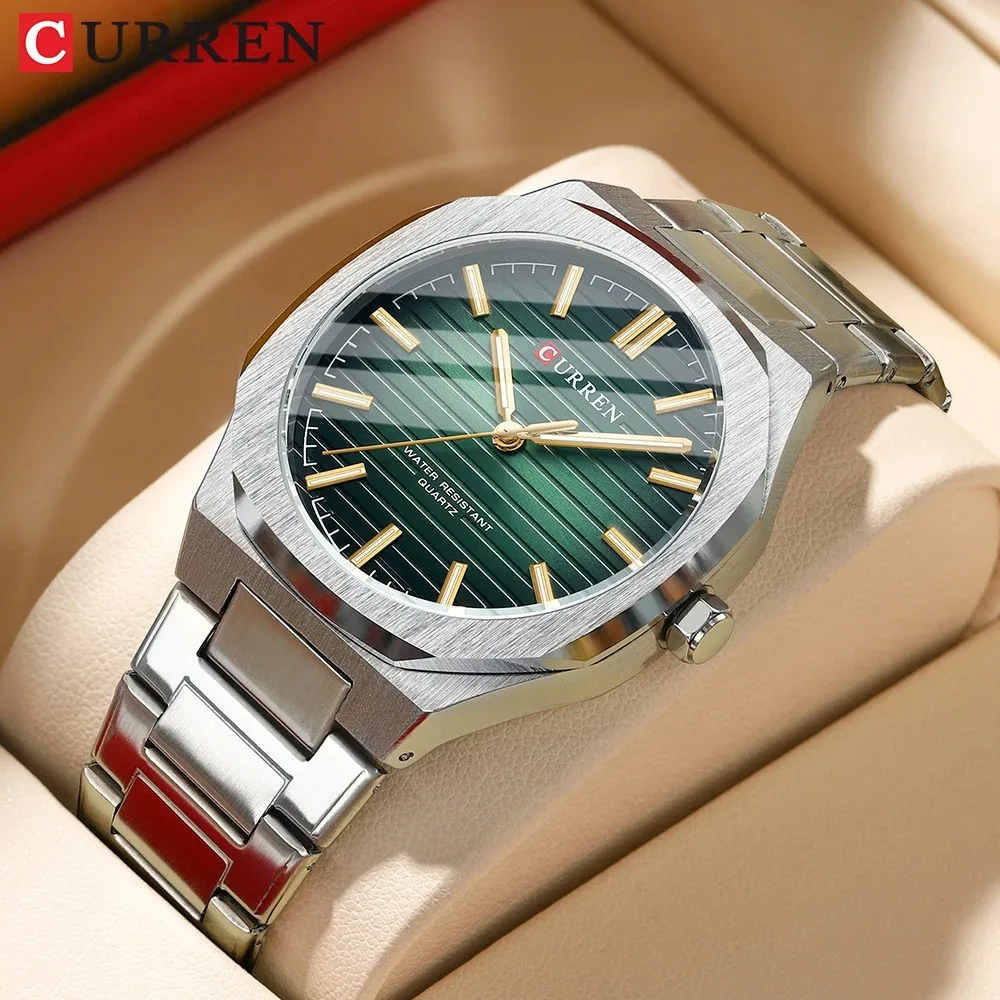 Curren 8456 Top Brand Men’s Watches Simple Design Male Clock Sport Watch Luxury Men Military Steel Quartz Wrist Watches Hands