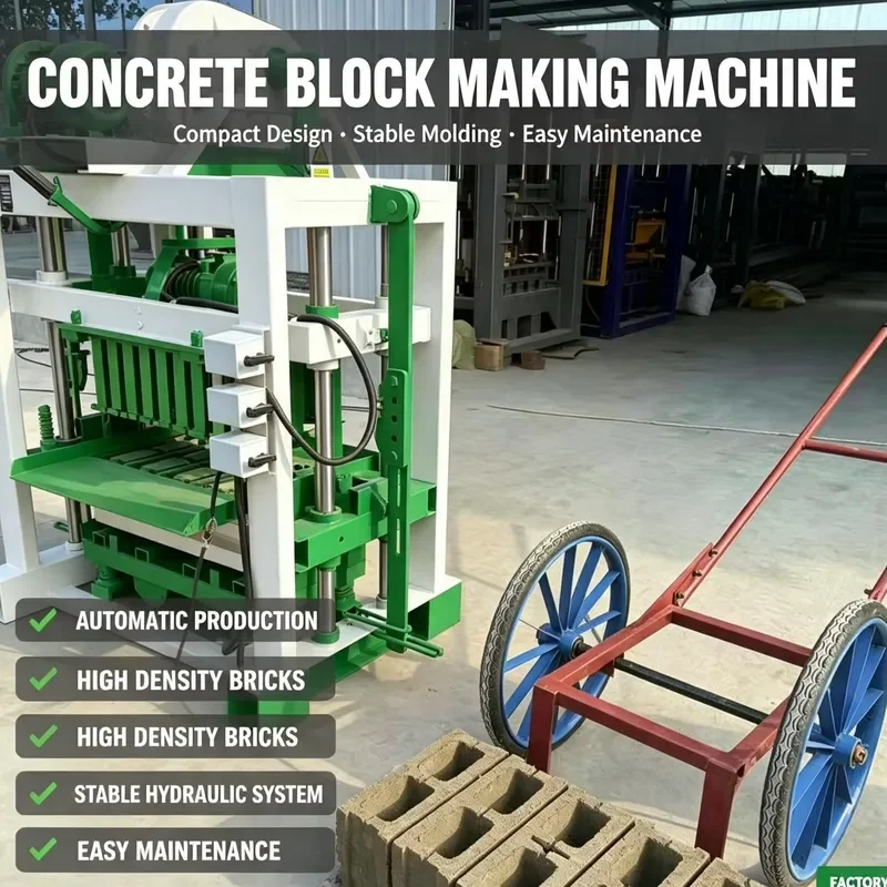QT4-40/45 Electric Brick Making Machinery Construction Material Equipment Pump Hollow Interlock Concrete Block Making Machine