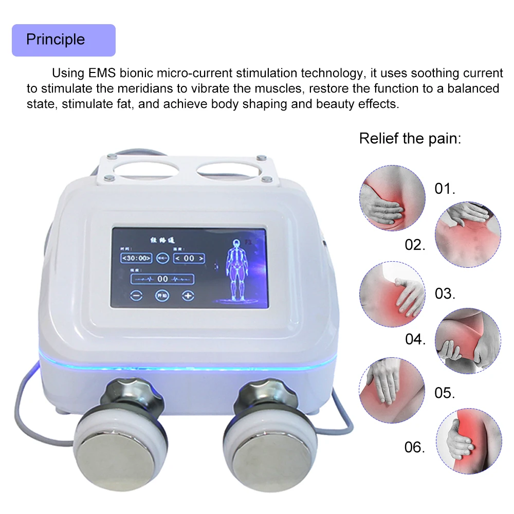 AOKO Microcurrent Meridian Machine EMS Body Massage With Heating Lymphatic Drainage Machine Muscle Relax Tools