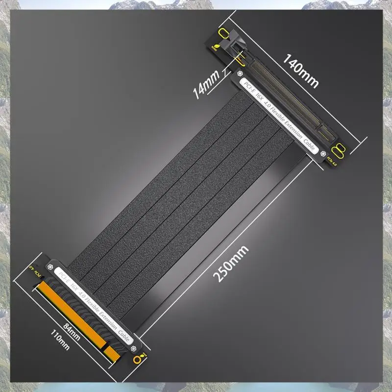 2025 ใหม่-สายต่อพลาสติก PCIE 4.0 16X 64GBS ความเร็วสูง GPU Riser สําหรับ GPU Extension Card, (90 องศา) ความยาว 25 ซม.