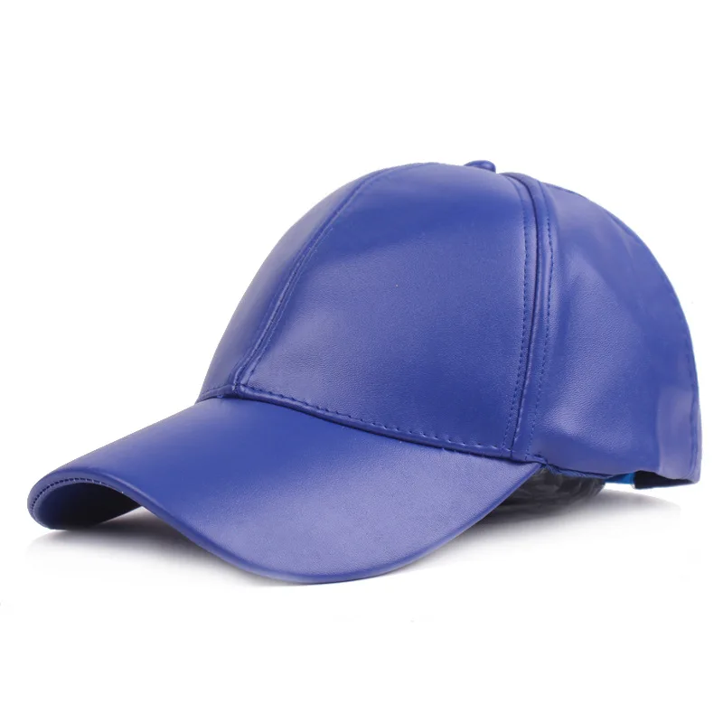 Berretto da baseball curvo in ecopelle PU a 6 pannelli Cappelli per papà per donna Uomo Rosso Rosa Nero Blu Marrone