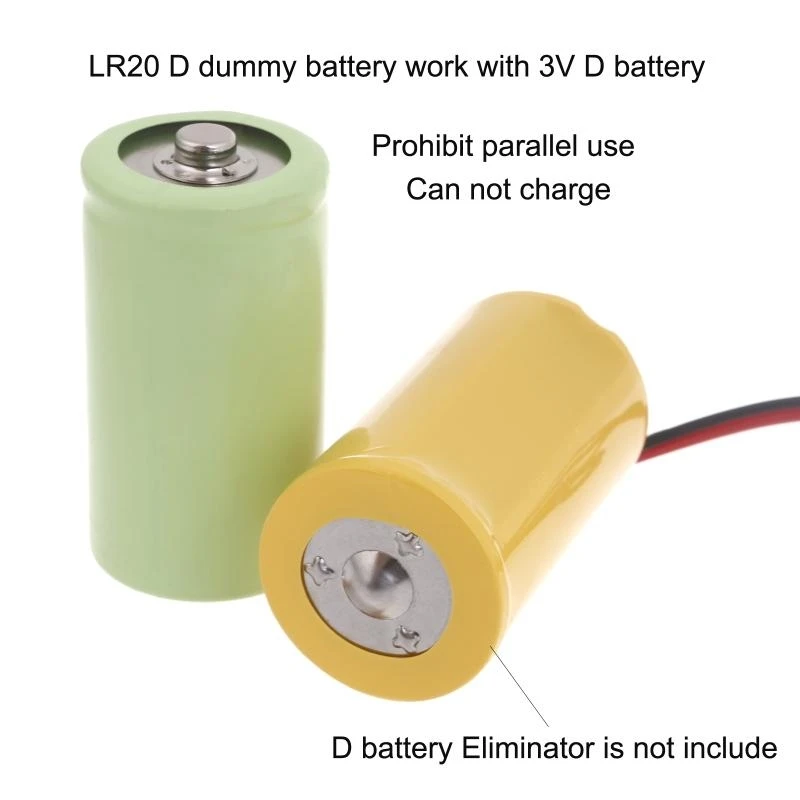  Fake Battery Setsup Shells Placeholder Cylinder Conductor for LR20 D Battery