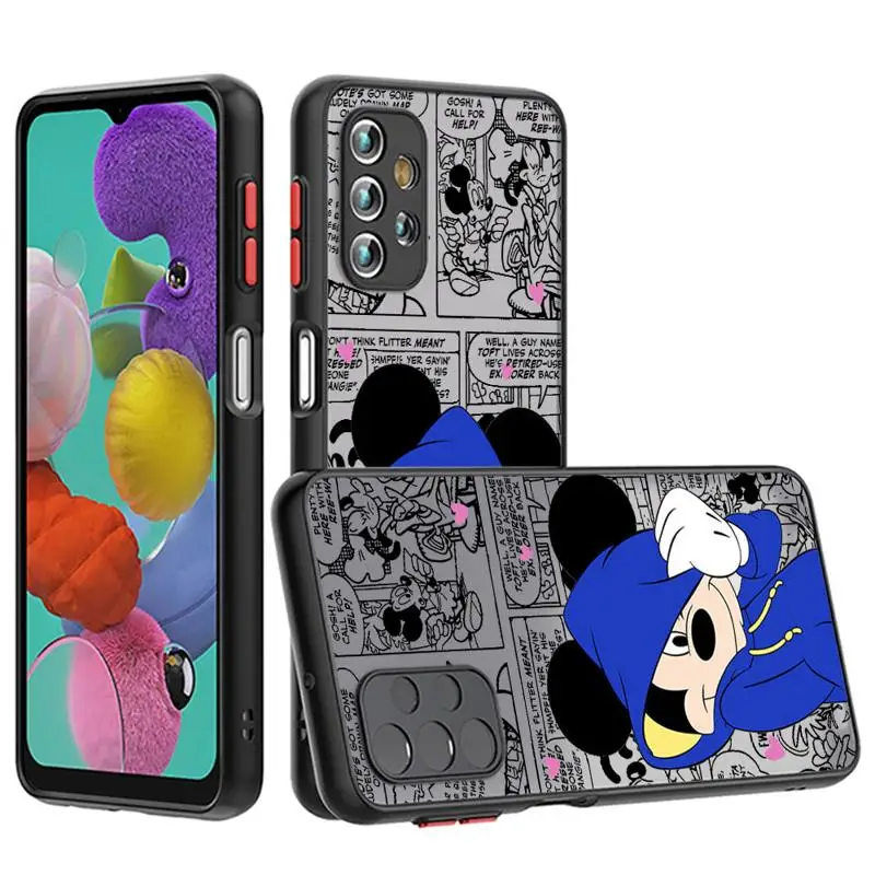 Матовый чехол для телефона Goofy с изображением Микки и Минни для Samsung Galaxy A53, A14, A52, A13, A12, A34, A71, A52s, A42, A33, A51, A31, A23, прозрачный