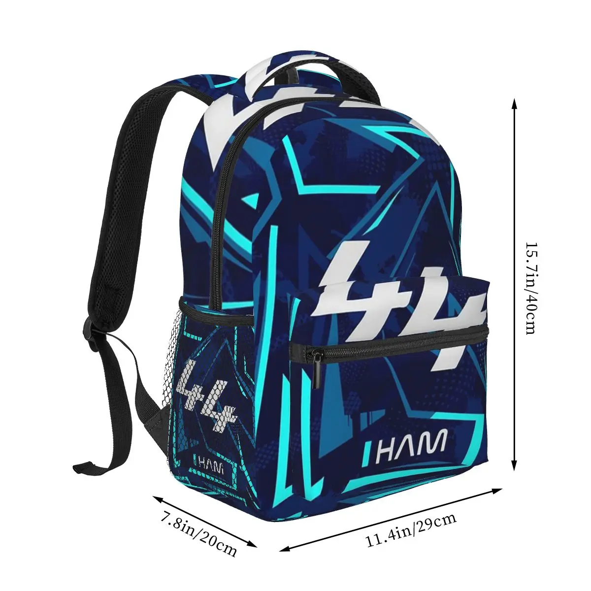 Lewis Hamilton 44 - F1 2024 Backpacks Boys Girls Bookbag Children School Bags Cartoon Travel Rucksack Shoulder Bag