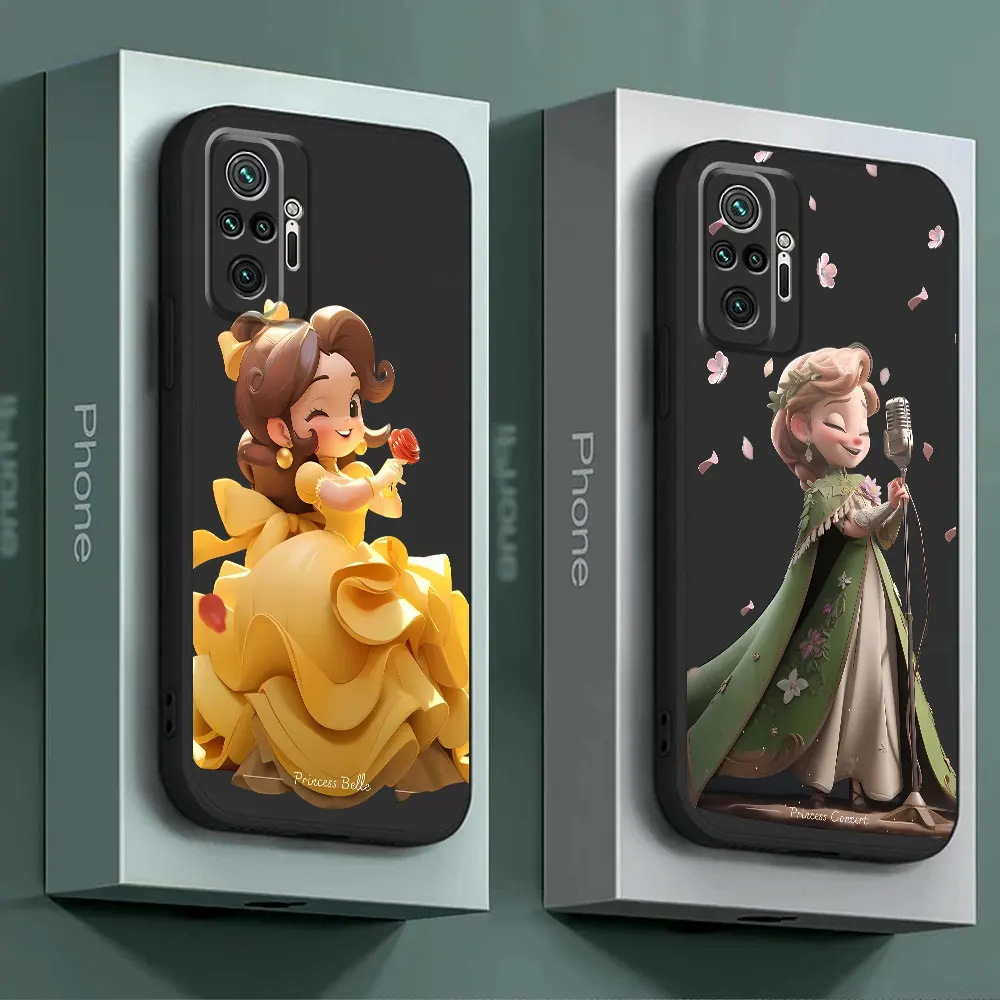 Phone Case for Xiaomi Redmi Note 12 11S 11T 9S 8T 9T 10 Pro 9 11 Pro 10S 8 7 10 Silicone Disney Princess Jasmine Cases Cover