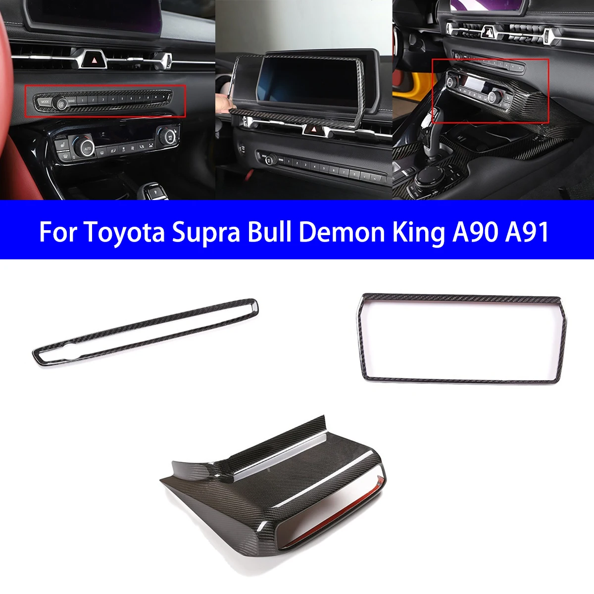 

ForToyotaSupra Bull Demon King A90/91 Dry Carbon Fiber Air Conditioning Switch/dashboard/window Lift and Other Interior Packages