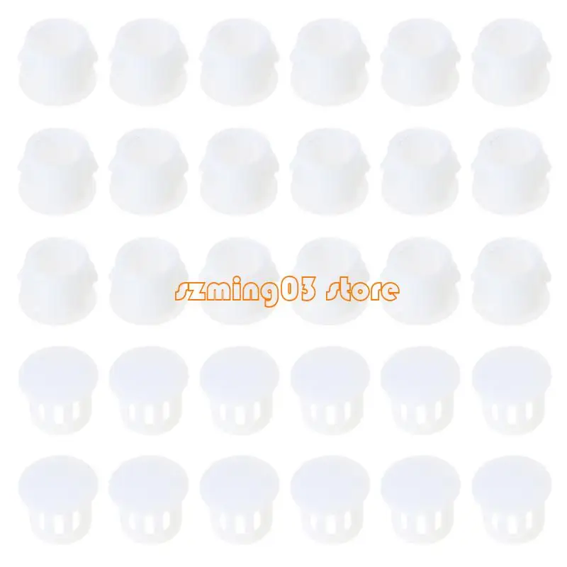 H9ec 30pcs Pannello plastica bianco tappi per fori per trapano rotondi Capillini per coperture fori in mobili da cucina e