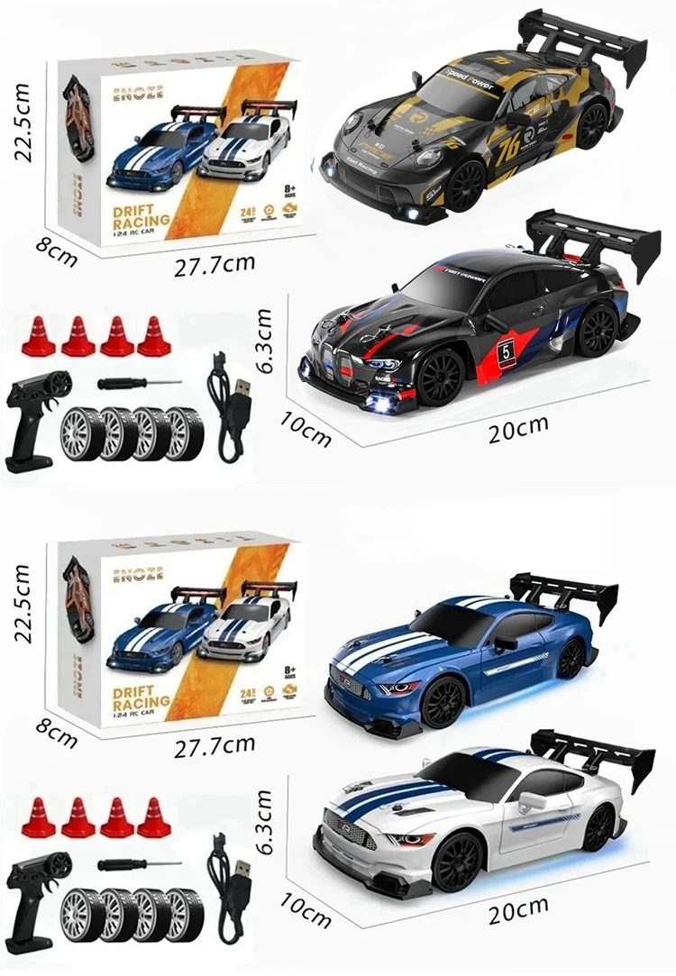 4WD RC Car With LED Remote Control Cars High Speed Fast Drift Racing 2.4G Radio RTR Vehicle GTRPRO Model Toy Kids Children Gift