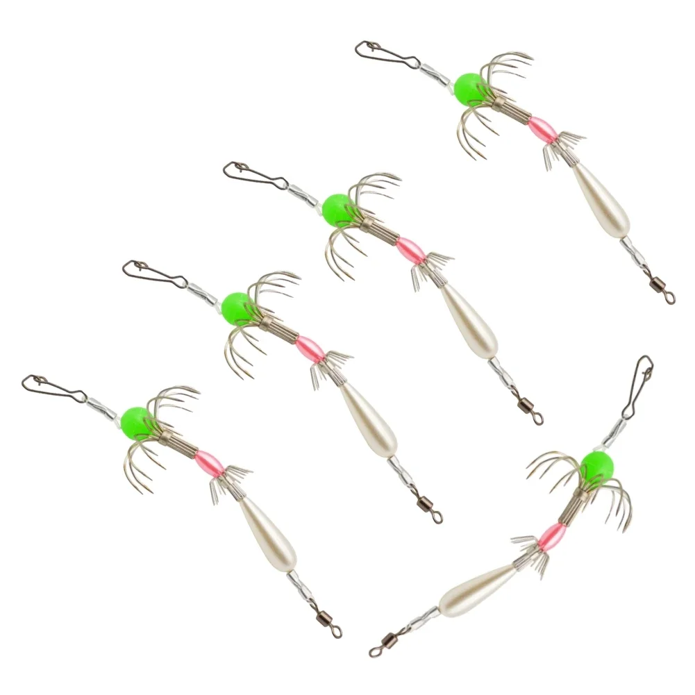 Premium Performance 5PCS Sea Fishing Octopus Hook Luminous Eight Hook Fluorescence Octopus Squid for Unmatched Results