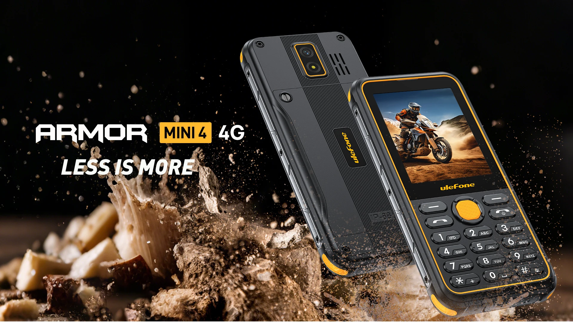 Ulefone Armor Mini 4 Rugged 2.8 inch Unisoc T117 64MB RAM 128MB ROM 2MP Rear Camera 2100mAh Battery 4G Global Version