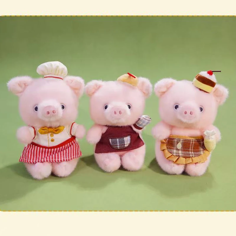 

15-25cm Super Cute Chef Piggy Plush Toys Kawaii Stuffed Animal Pig Doll Cosplay Chef With Bread Sofa Pillow for Kid Gifts