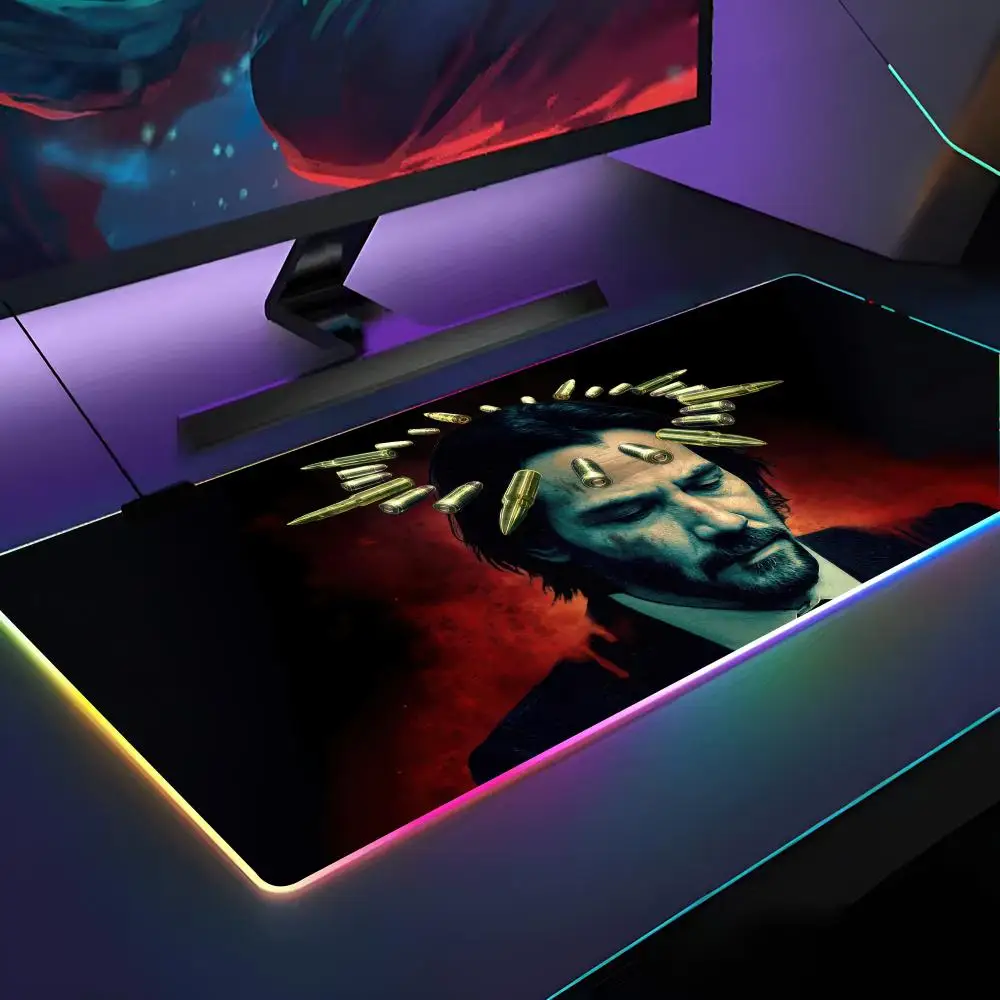 

Коврик для мыши J-John W-Wick Movie с RGB-подсветкой, коврик для мыши для ноутбука, коврик для мыши для ноутбука, геймерский коврик для компьютерного стола, игровые аксессуары