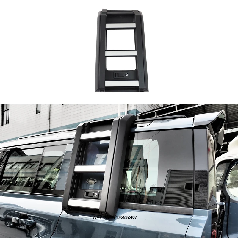 

The Silver + Black Folding Roof Ladder forLand Rover 2020+ Defender High Quality