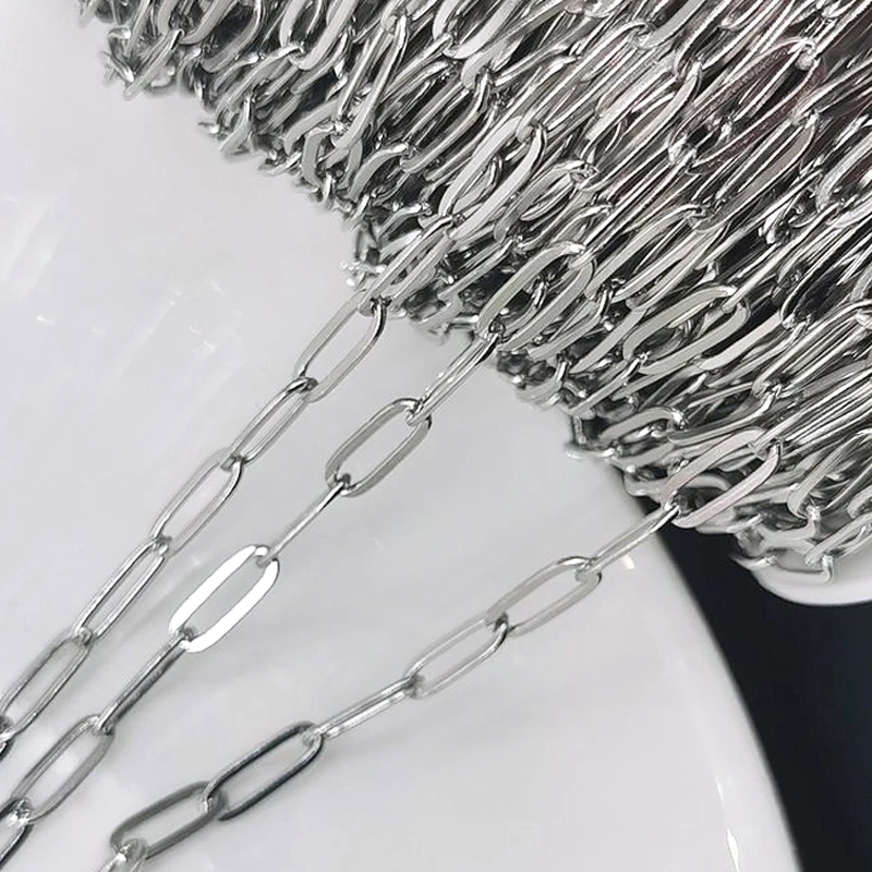 2 Meter Edelstahl-Verbindungskabel, goldene Ketten für DIY-Schmuckherstellung, Rolo-Kette, Perlen, Kette, Halskette, Armband, Fußkettchen-Komponenten – Detail 9