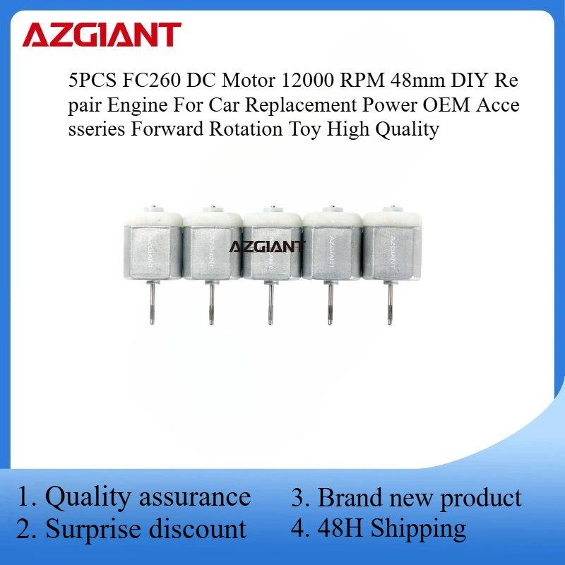 

5PCS FC260 DC Motor 12000 RPM 48mm DIY Repair Engine For Car Replacement Power OEM Accesseries Forward Rotation Toy High Quality