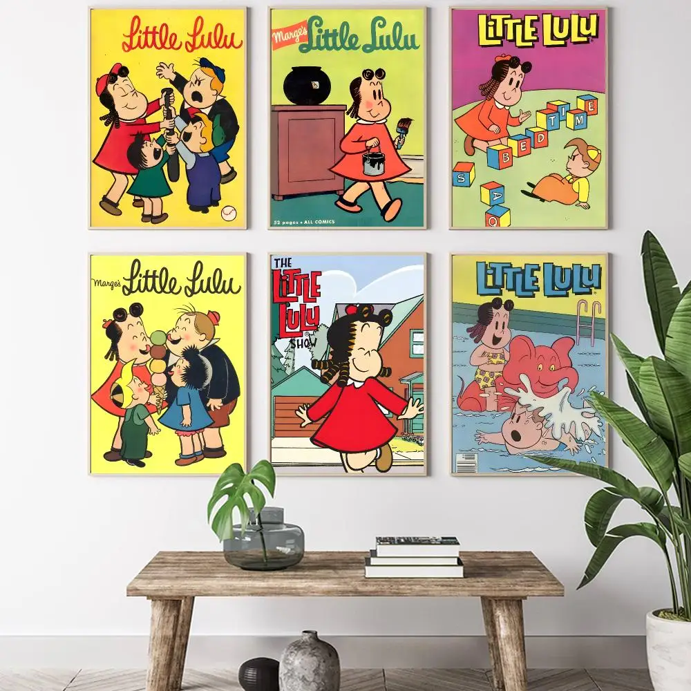 Cartoon The L-Little L-Lulu Show Comics Painting Calligraphy HD Canvas Poster living room bedroom bar aesthetic decoration