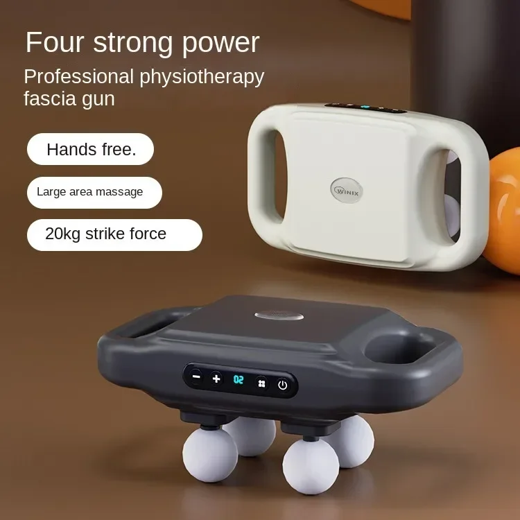 Four-head Fascia Gun Relaxation Massage Professional Grade Wireless Waist Back Masajeador Deep High Frequency Vibration