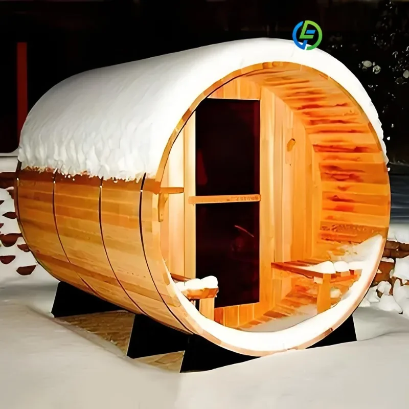FL Outdoor Luxury Modern Far Infrared Sauna Cabin with Shower Room Waterproof Wood Fired Electric Backyard Garden Use Customized