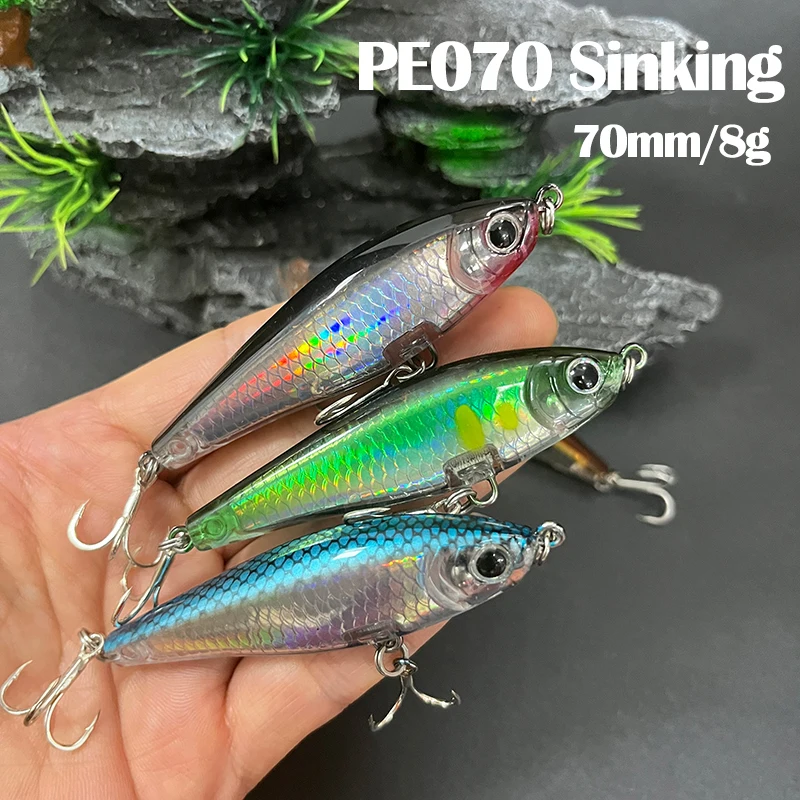 70mm 8g Sinking Pencil Fishing Lures Long Shot Freshwater Inshore Twitch Artificial Bait Isca Pesca Wobbler Fishing Accessories