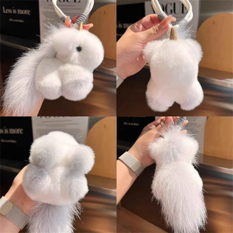 Small Cute Unicorn Plush Keychains Toy Adorable Plush Unicorn Pendant Keychain Soft Stuffed Animal Bag Charm Gift Bag Accessory