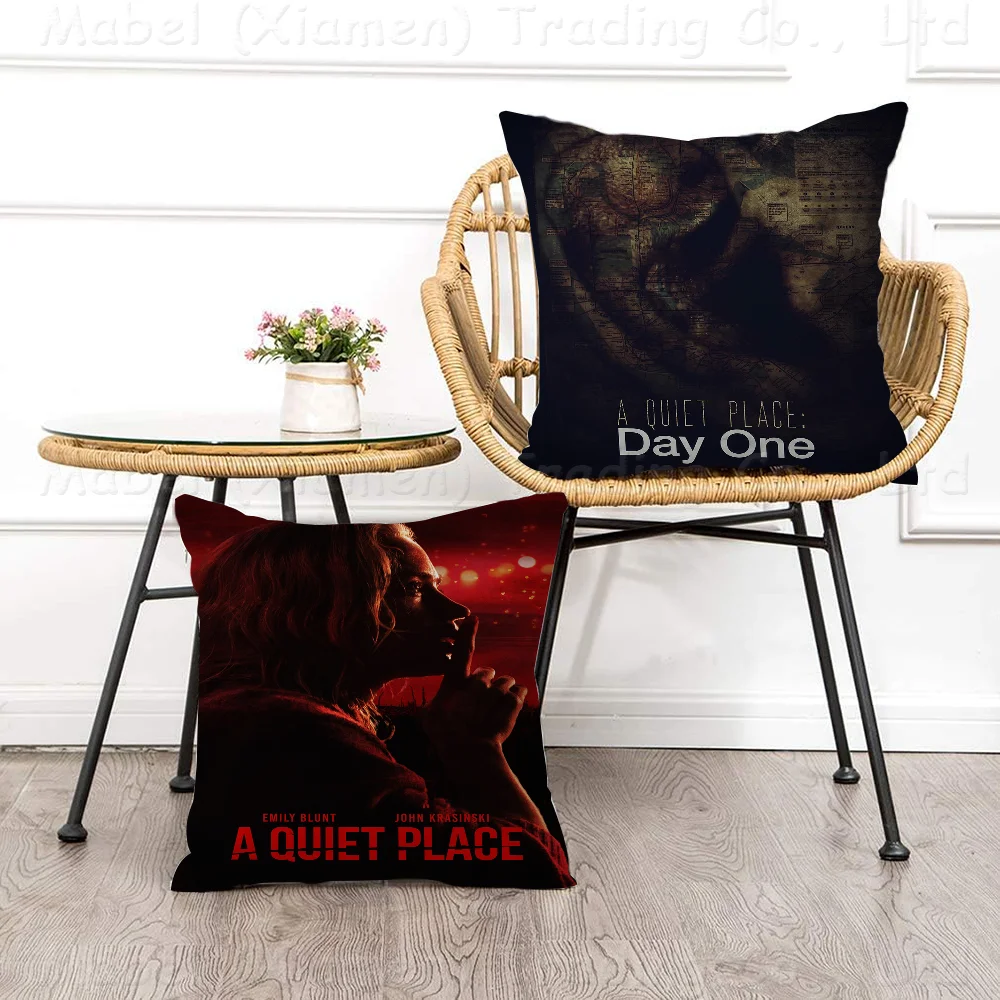 Movie A Quiet Place Day One Cushion Cover Car Throw Pillow Case For Sofa Car Christmas Gift 40x40cm 45x45cm