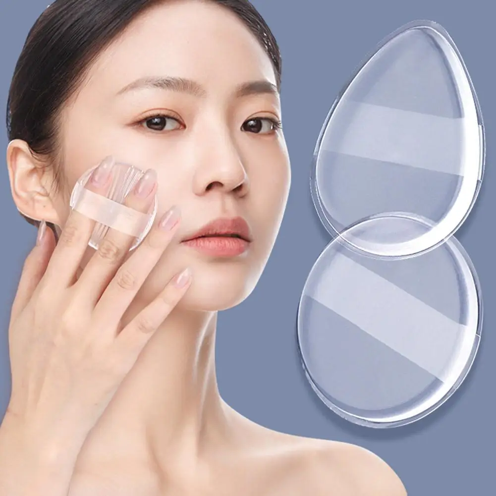 Transparent Silicone Powder Puff Sponge For Cosmetic Face Foundation BB Cream No Powder Eating Powder Makeup Tool K9B0