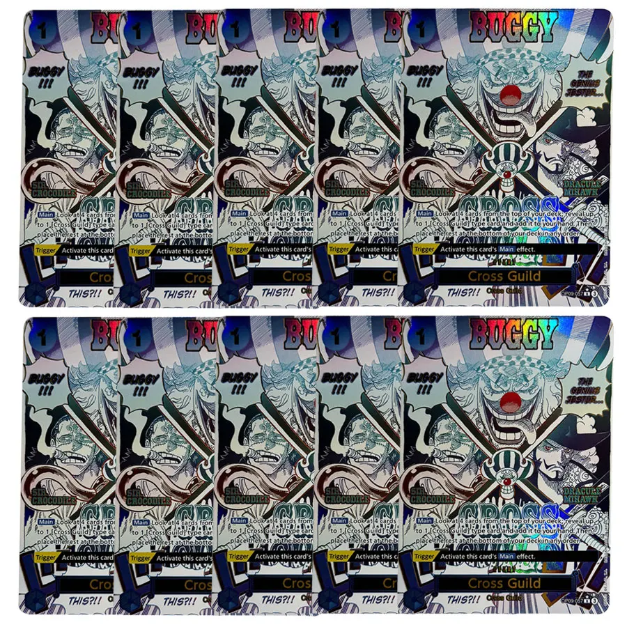 Proxy ONE PIECE TCG Cross Guild OP09‑057 Manga Alt Art Buggy Crocodile Dracule Mihawk English Anime Foil Collection Trading Card