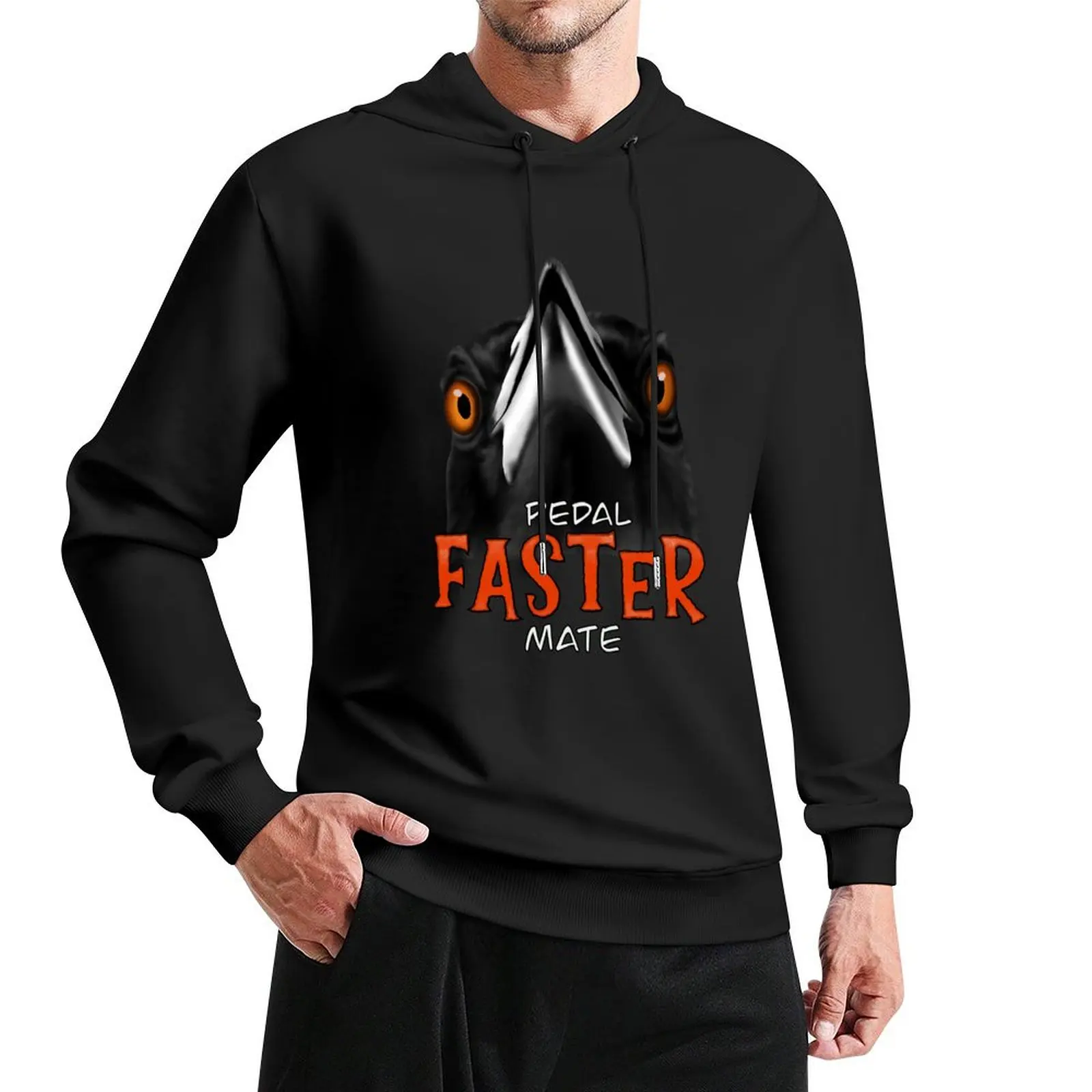 Pedal faster mate! Magpie design Pullover Hoodie clothes for men men's sweat-shirt autumn jacket men big size hoodie