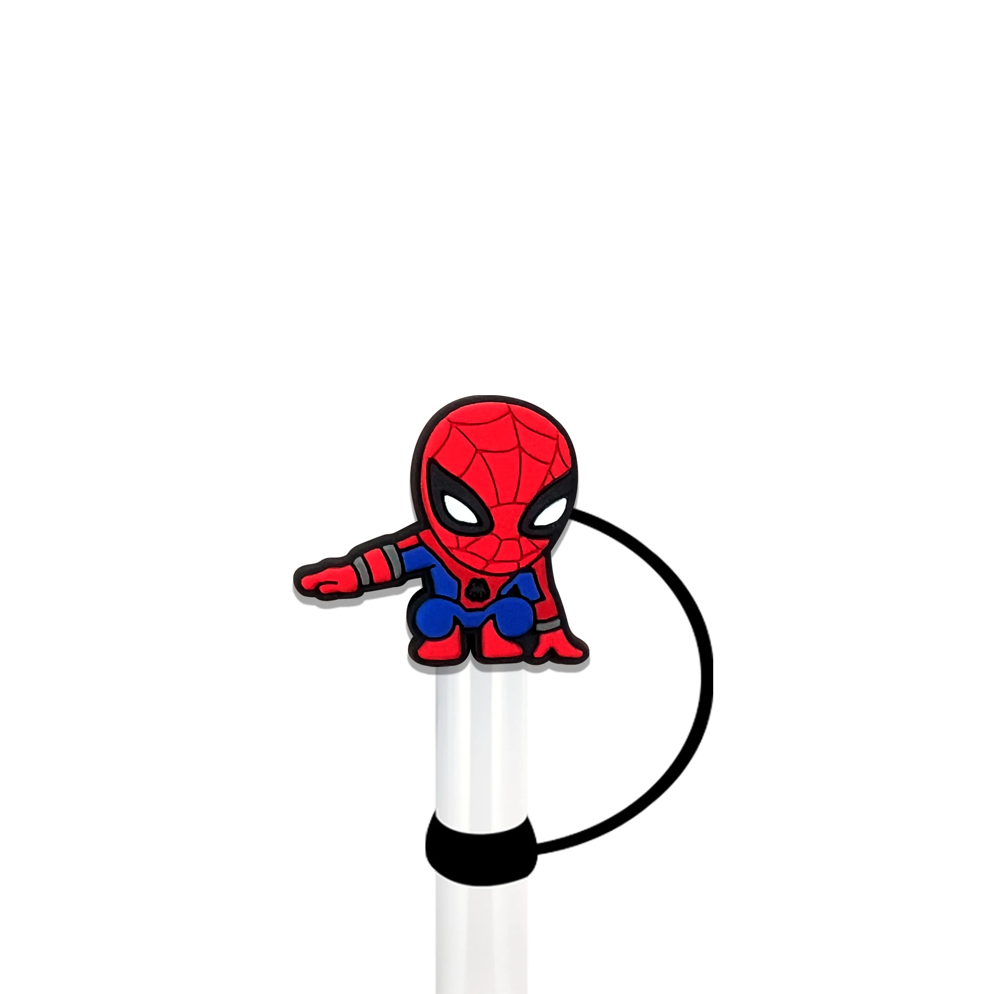 1-9Pcs Spideman Avengers Drinking Snacks Foods traw Cover Cap Dust-Proof Reusable Straw Tips Lids Leak-proof Dust Proof