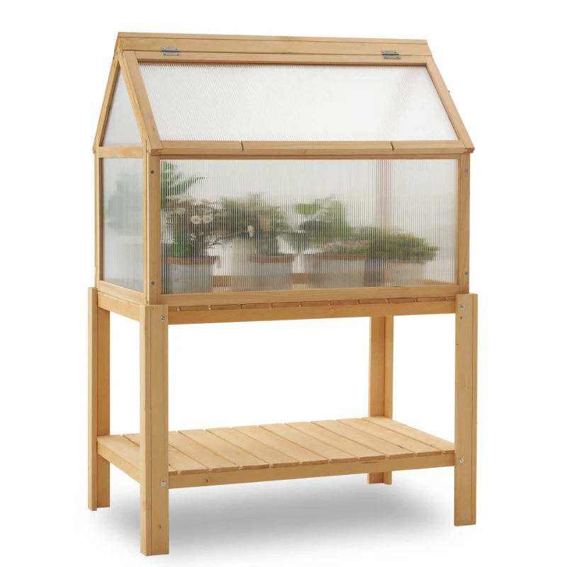 

Wooden greenhouse outdoor antifreeze insulation sun room plant flower room rack