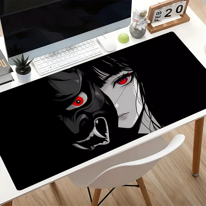 Ghost Mask Anime Mouse Pad Cool Carpet Professional Gaming Accessories Lock Edge Rubber Keyboard Desk Mat Game Keyboard Mousepad
